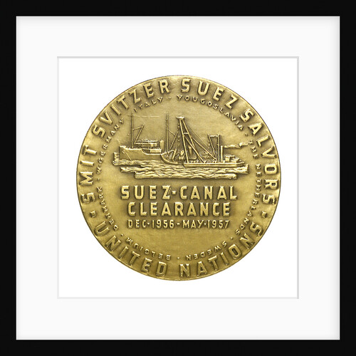 Medal commemorating the Suez Canal Clearance 1956-1957; reverse by M. Kutterink