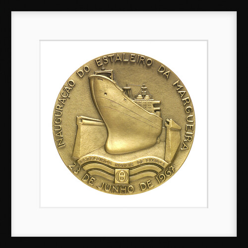 Medal commemorating the opening of the Lisbon dry dock, 1967; obverse by Leopoldo de Almeida