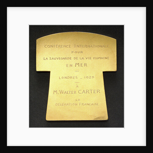 Life-saving medal; reverse by Georges Henri Prud'homme
