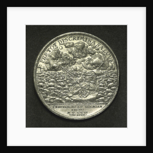 Medal commemorating the Duke of Saxony wrecked near Stockholm, 1702; reverse by C. Wermuth