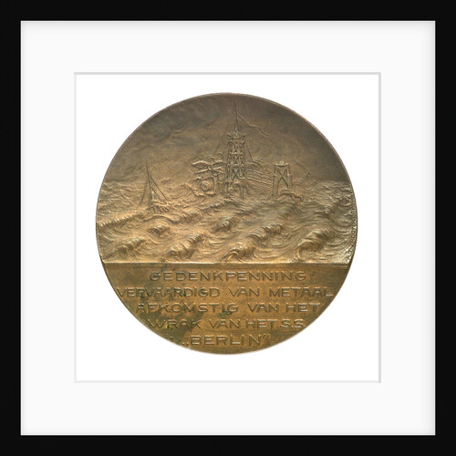 Medal commemorating the wreck of the SS 'Berlin', 1907; obverse by A.T. van Rooy