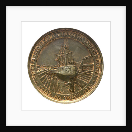 Medal commemorating the raising of HMS 'Sultan', 1889; reverse by P. Ferrea