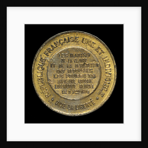 Medal commemorating the siege of Paris and the French Naval Brigade, 1870; reverse by unknown