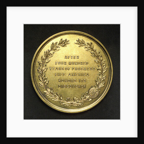 Medal commemorating the Columbian Exposition, 1892; reverse by Tiffany & Co.