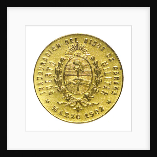 Medal commemorating the inauguration of the Dock of Carena, Puerto Militar, 1902; obverse by unknown