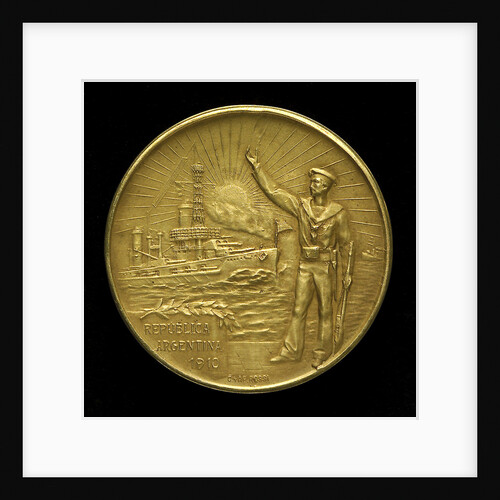 Medal commemorating the centenary of the Argentine Navy, 1910; obverse by C. Rossi