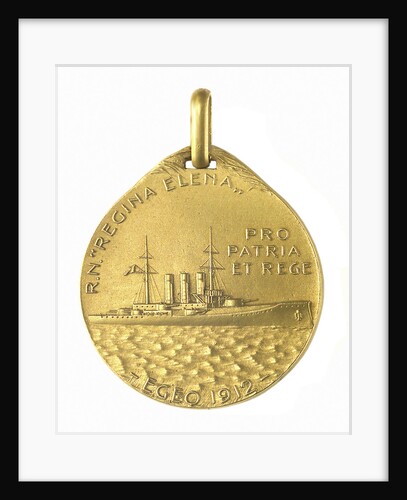 Medal commemorating the Italian cruiser 'Regina Elena' and the landing at Bengasi, 1911; obverse by S. Johnson