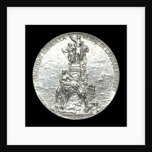 Medal depicting the Admiral Courbet memorial; obverse by H. Dubois
