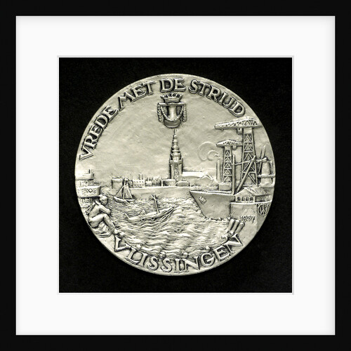 Mining badge commemorating the 350th Anniversary of the birth of Admiral de Ruyter, 1957; reverse by unknown