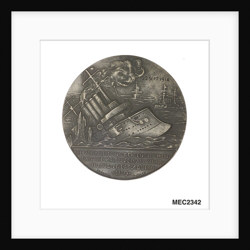 Medal commemorating the sinking of the cruisers 'Aboukir', 'Hogue' and 'Cressy' by 'U9.', 1914; reverse by H. Ziegler