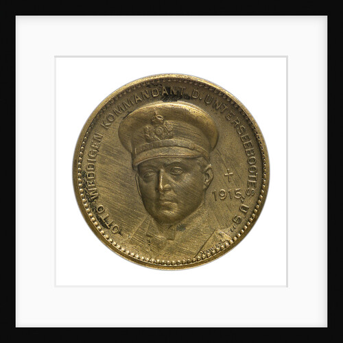 Medal commemorating Captain-Lieutenant Otto von Weddigen (1882-1915) submarine commander; obverse by Unknown