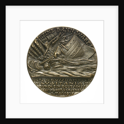 Medal commemorating the sinking of the SS 'Lusitania', 1915; reverse by Karl Goetz