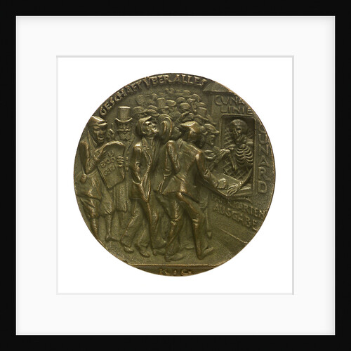Medal commemorating the sinking of the SS 'Lusitania', 1915; obverse by Karl Goetz