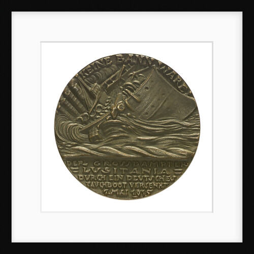 Medal commemorating the sinking of the SS 'Lusitania', 1915; reverse by Karl Goetz