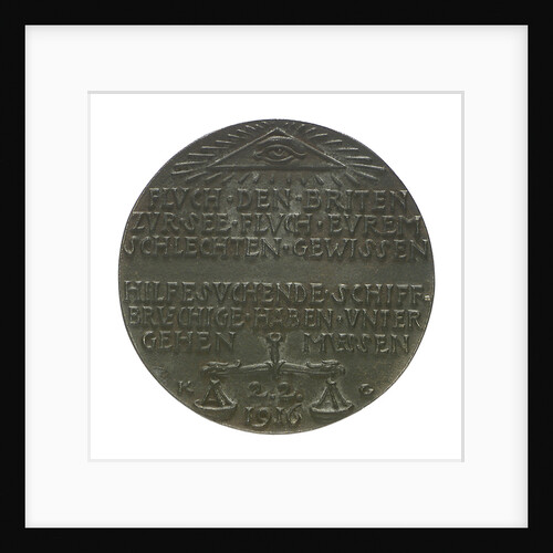 Medal commemorating the loss of the airship 'L19', 1916; reverse by Karl Goetz
