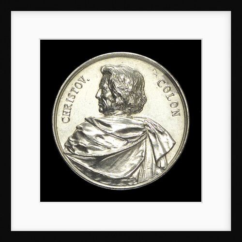 Medal commemorating Christopher Columbus (1451-1506) and the fourth centenary of the discovery of America, 1892; obverse by Lauer Bros.