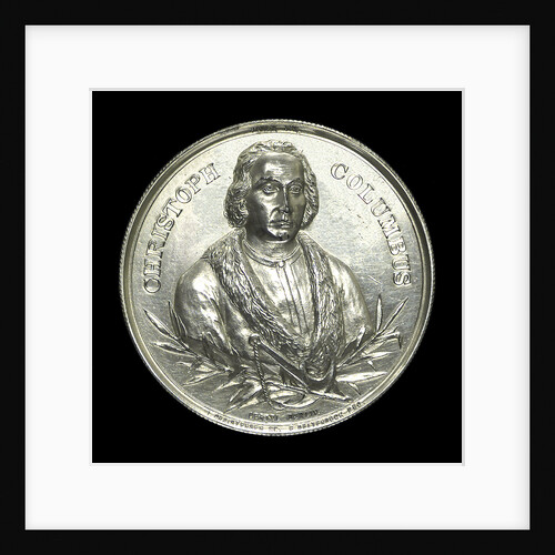 Medal commemorating Christopher Columbus (1451-1506) and the fourth centenary of the discovery of America, 1892; obverse by J. Christensen