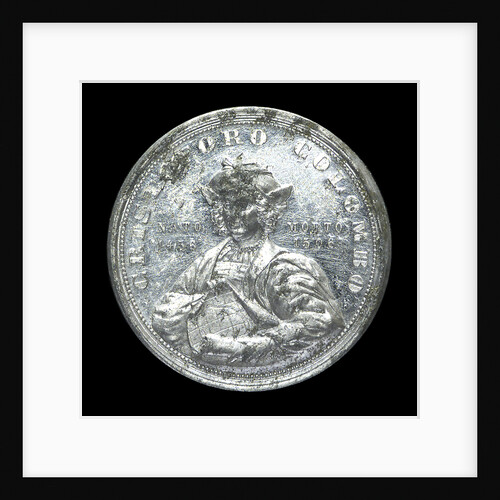 Medal commemorating Christopher Columbus (1451-1506) and the fourth centenary of the discovery of America, 1892; obverse by W. Mayer