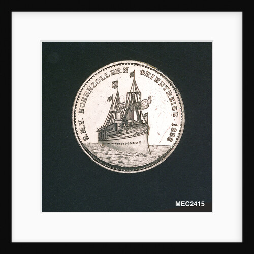 Medal commemorating the HIM yacht 'Hohenzollern' on her eastern cruise; reverse by Lauer Bros.