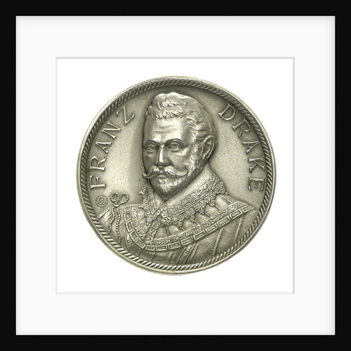 Medal commemorating Sir Francis Drake and the Atlantic crossing; obverse by M.U.W.
