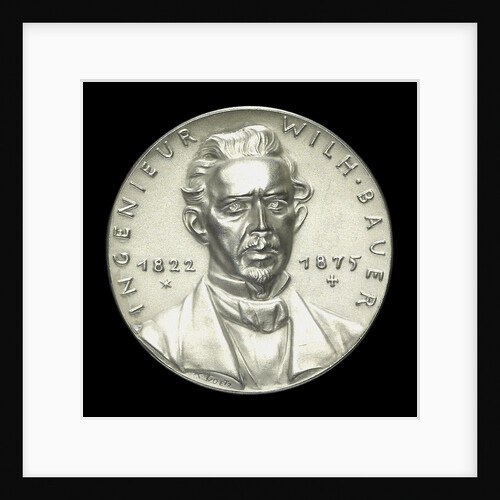 Medal commemorating W. Bauer, Engineer (1822-1875), 60th anniversary of his death; obverse by Karl Goetz