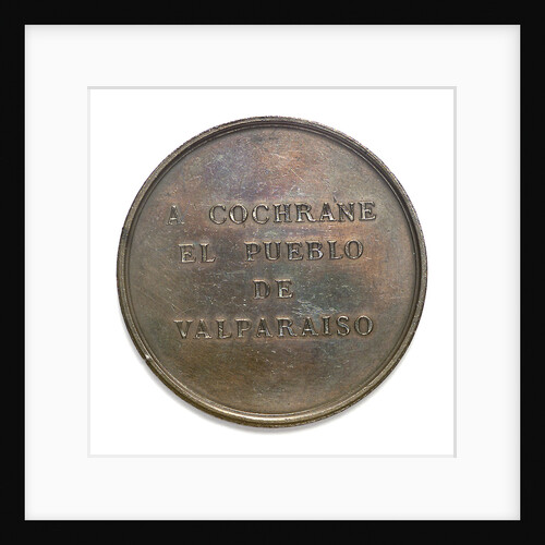 Commemorative medal depicting the Cochrane memorial at Valparaiso; reverse by Abraham Dubois