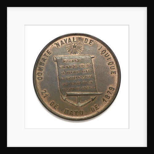 Medal commemorating Captain Prat and the Battle of Iquique, 1879; reverse by unknown