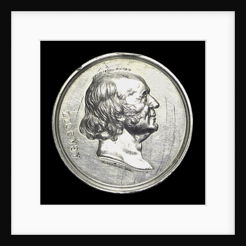 Medal commemorating L.J.R. Agassiz, explorer and zoologist; obverse by W. Barber