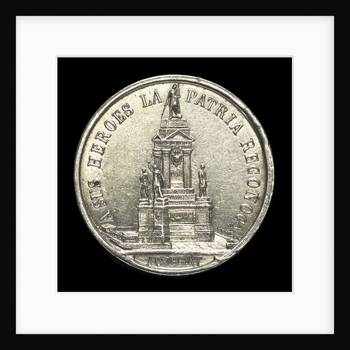 Medal depicting the naval monument at Valparaiso; obverse by unknown