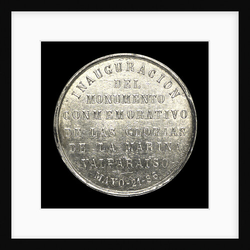 Medal depicting the naval monument at Valparaiso; reverse by unknown