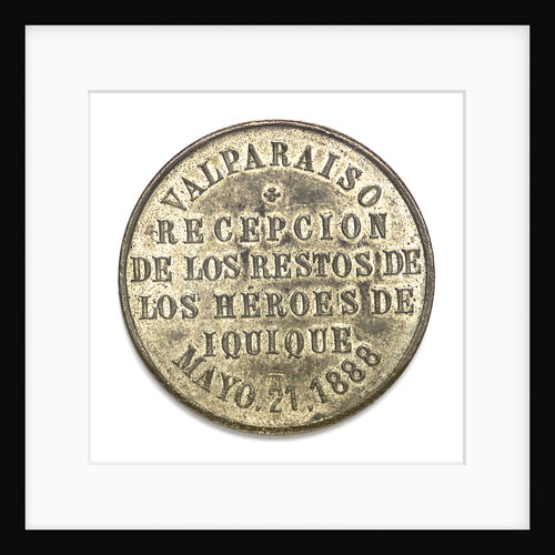 Medal depicting the naval monument at Valparaiso; reverse by unknown