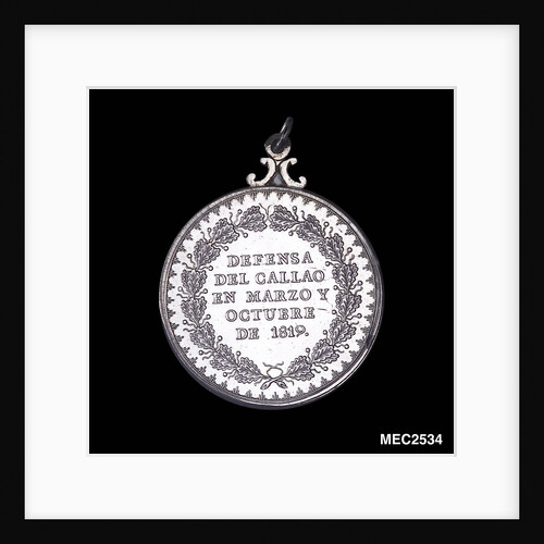 Medal commemorating the defence of Callao, 1819; reverse by A. Davalos