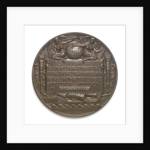 Medal commemorating Christopher Columbus (1451-1506) and the discovery of America, 1492; reverse by C.E. Barber