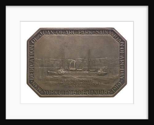 Medal commemorating the dedication of Joan of Arc Park, 1919; obverse by Tiffany & Co.