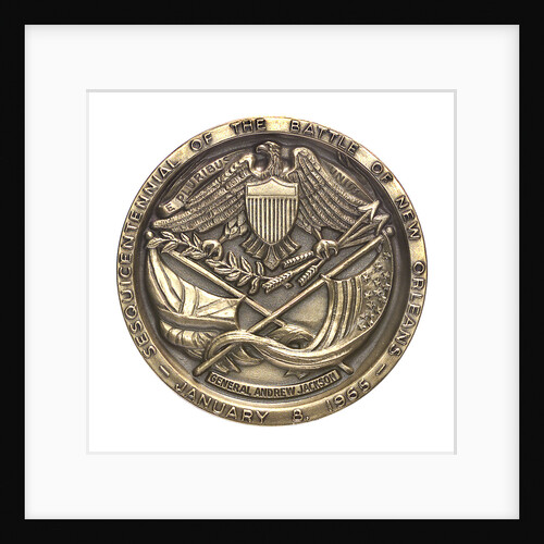 Medal commemorating the 150th anniversary of the battle of New Orleans, 1965; obverse by Angela Gregory
