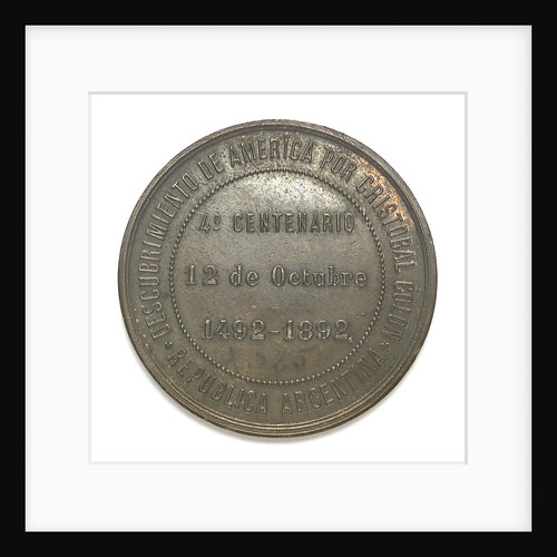 Medal commemorating Christopher Columbus (1451-1506) and the discovery of America, 1492; reverse by unknown