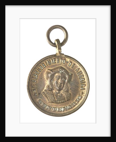 Medal commemorating Christopher Columbus (1451-1506) and the discovery of America, 1492; obverse by unknown
