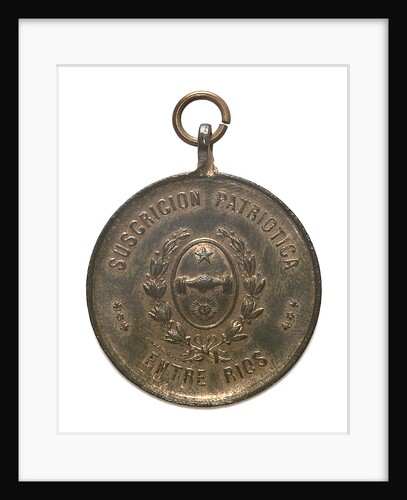 Patriotic subsciption medal depicting the arms of Entre Rios; obverse by B. Orzali & Co.