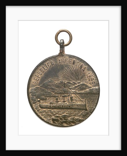Patriotic subsciption medal depicting the arms of Entre Rios; reverse by B. Orzali & Co.