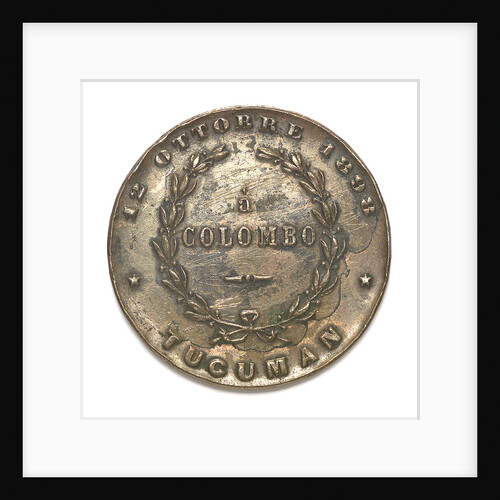 Medal depicting the Tucuman monument of Christopher Columbus (1451-1506); reverse by unknown