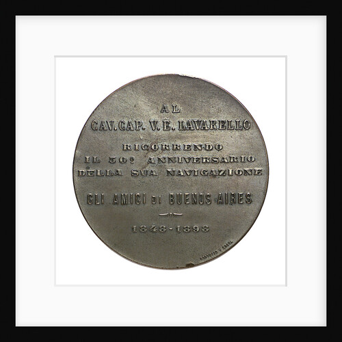 Commemorative medal depicting Captain V. E. Lavarello; reverse by Cardinal Francisco Jimenez de Cisneros Ximenes