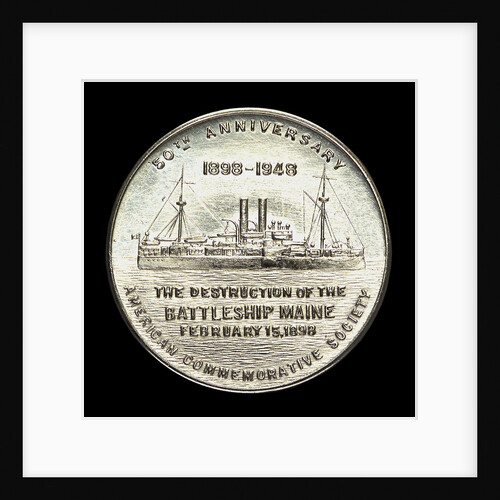 Medal commemorating the 50th anniversary of the destruction of the battleship Maine, 1948; obverse by W. & H. Co.
