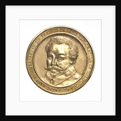 Medal commemorating the 400th anniversary of Francis Drake's exploration of California, 1979; obverse by Hyde
