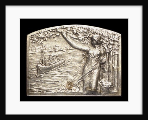 Plaque commemorating the inauguration of the canals Arias La Seina and Arana for navigation, 1913; obverse by J. J. Gottuzzo & Ca.