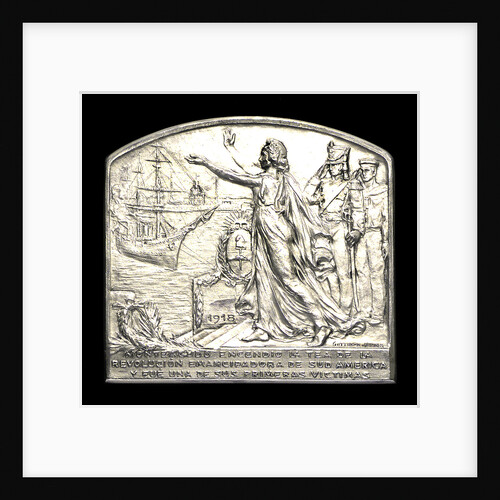 Plaque commemorating the homage of the Argentine navy to Dr B Monteagudo; obverse by Gottuzzo & Piana