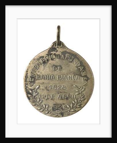 Medal commemorating Bahia Blanca centenary, 1928; reverse by unknown