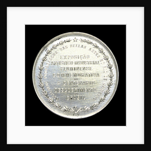 Medal commemorating the fourth centenary of the discovery of Brazil by Admiral Cabral, 1900; reverse by unknown