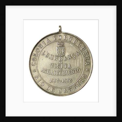 Medal commemorating the visit of the gun-boat 'Patria' to Rio de Janeiro; reverse by unknown