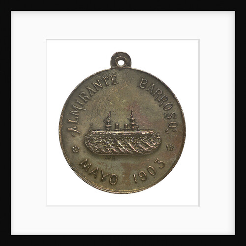 Medal commemorating the visit of the Brazilian cruiser 'Admiral Barroso' to Chile; obverse by J.P.R.