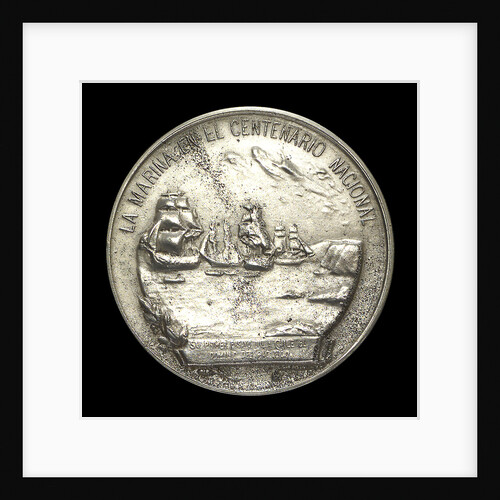 Medal commemorating the centenary of the revolt of the Chilean Fleet, Admiral Cochrane and Admiral Blanco, 1910; reverse by G. Cordova